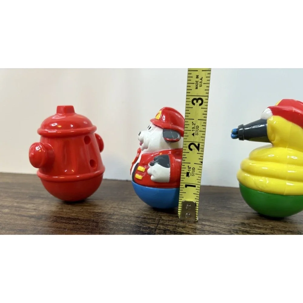Weebles Wobbles Firefighter Figure Set Hose Hydrant Fire Man Dalmatian Dog